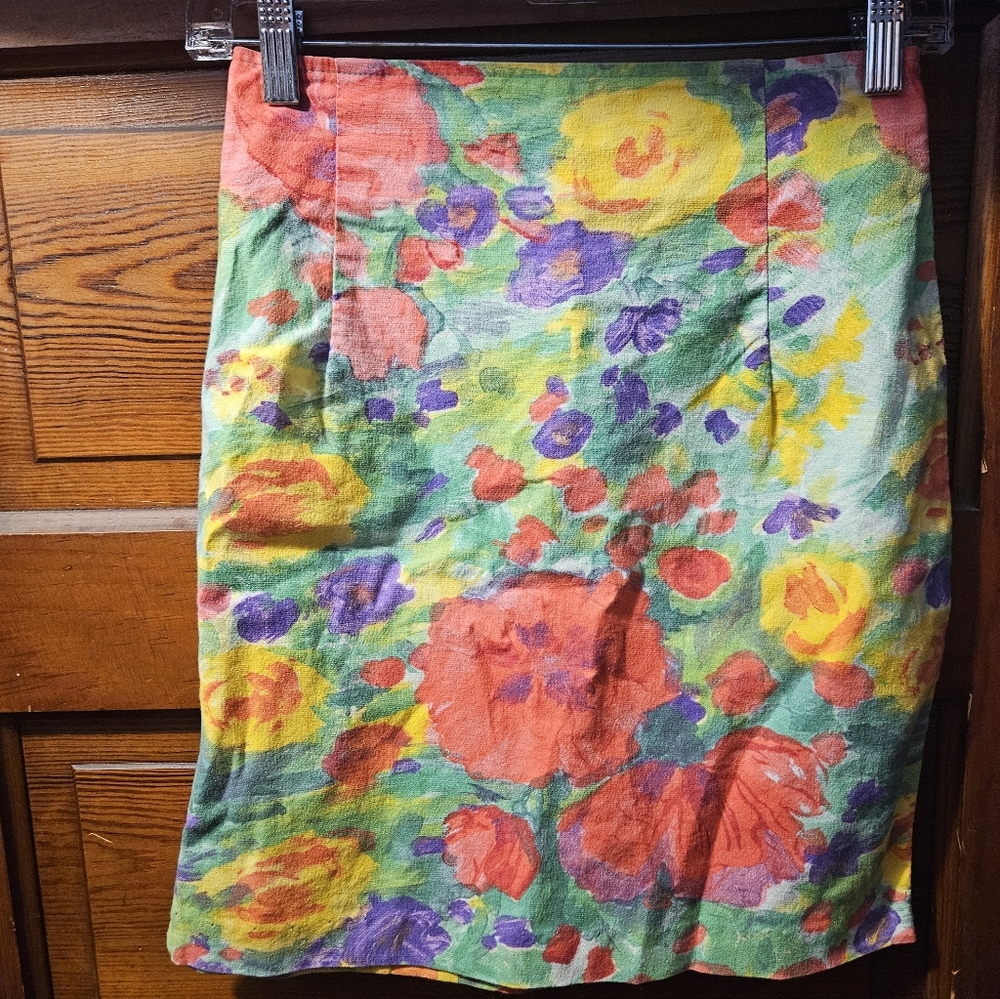 Vintage Paul Et Duffier Floral Print Women's Skirt